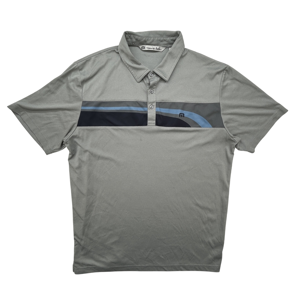 TravisMathew Shirt Mens Large Polo Golf Athletic Stripe Performance